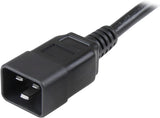 StarTech.com 3 ft Heavy Duty 14 AWG Computer Power Cord - C19 to C20 - 14 AWG Power Cable - IEC 320 C19 to IEC 320 C20 Extension Cord 3ft 14 AWG