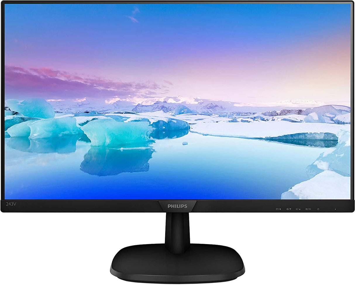 Philips 243V7QJAB 24" Monitor, Full HD, Edge-to-Edge IPS, Built-in Speakers, VESA, EnergyStar Most Efficient 2017, 4Yr Advance Replacement Warranty