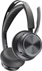 Voyager Focus 2 UC USB-A Headset (Plantronics) - Bluetooth Dual-Ear (Stereo) Headset with Boom Mic - USB-A PC/Mac Compatible - Active Noise Canceling - Works with Teams, Zoom &amp; More Headset Headset