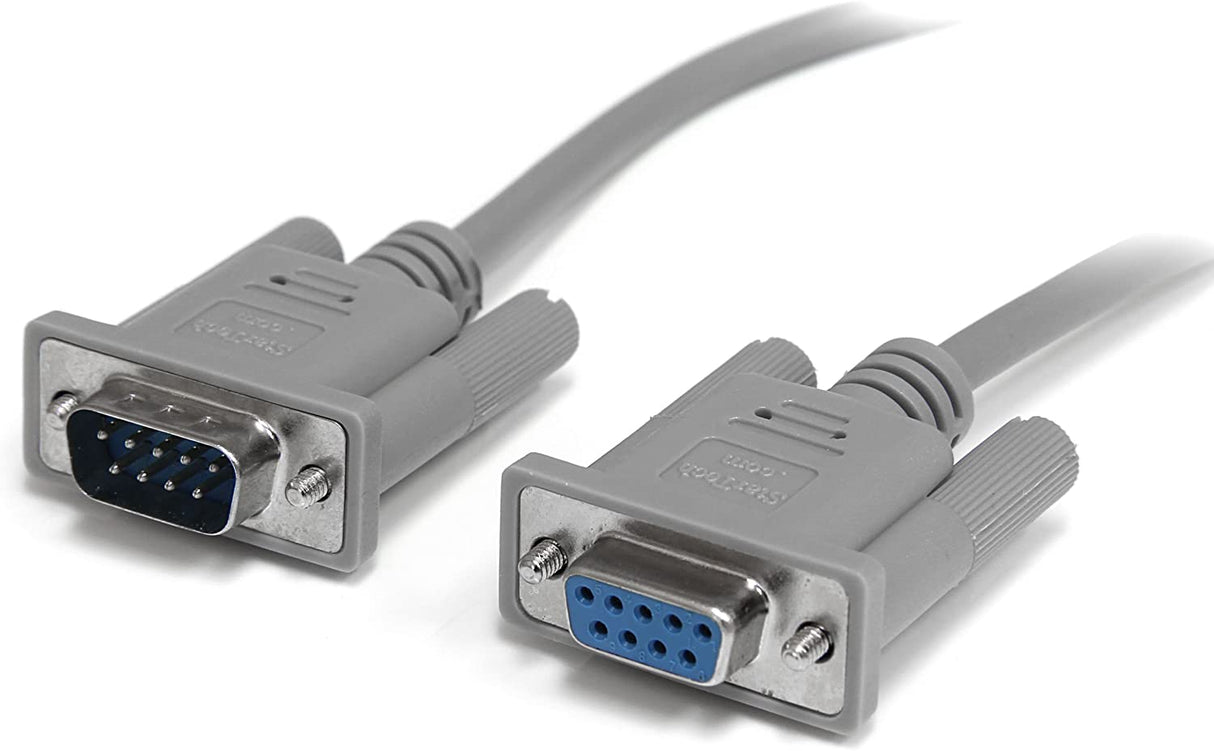 StarTech.com 10 ft DB9 RS232 Serial Null Modem Cable F/M - Null modem cable - DB-9 (M) to DB-9 (F) - 10 ft - SCNM9FM Gray Female to Male