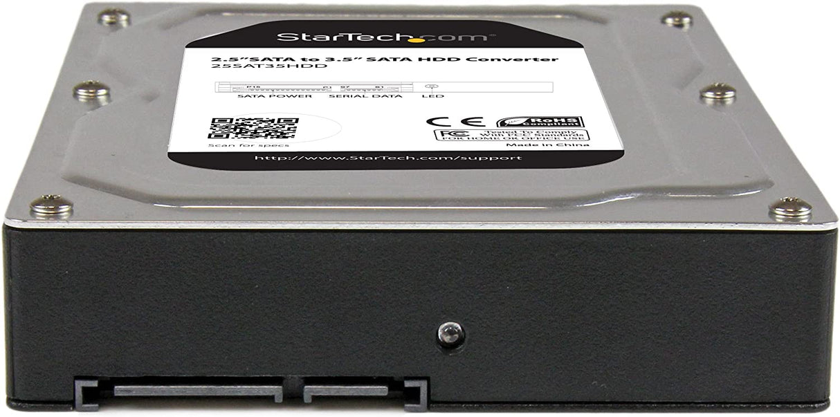 StarTech.com 2.5" to 3.5" SATA HDD/SSD Adapter Enclosure - External Hard Drive Converter with HDD/SSD Height up to 12.5mm (25SAT35HDD), Gray 2.5in SATA Drive 3.5in SATA Enclosure