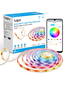 TP-Link Tapo RGBWIC Smart LED Light Strip 16.4Ft, 1000 Lumens, 16M Dimmable Colors, 50 Color Zones, Works w/ Apple HomeKit/Alexa/Google Home, Sync-to-Sound, IP44 PU Coating, Trimmable (Tapo L930-5) 16.4 ft.