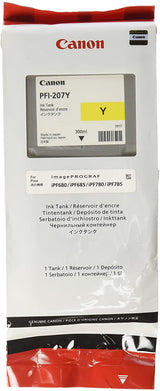 Canon PFI-207Y 8792B003AA iPF680 iPF685 iPF780 iPF785 Ink Tank (Yellow) in Retail Packaging
