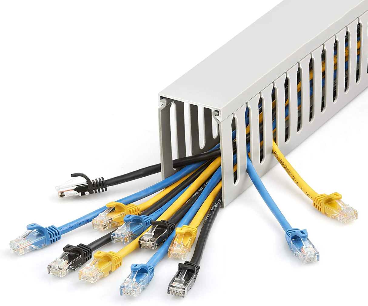 StarTech.com Cable Management Raceway w/Parallel Slots 78in - Network Cable Hider Kit - Slotted Wall Wire Duct System - Cord Concealer Channel - Surface Mount Wiring Channel PVC UL Rated (CBMWD5075) 2.0 in (5 cm) x 3.0 in (75 mm)