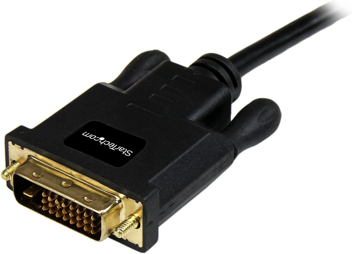 StarTech.com 10ft (3m) Mini DisplayPort to DVI Cable - Mini DP to DVI Adapter Cable - 1080p Video - Passive mDP 1.2 to DVI-D Single Link - mDP or Thunderbolt 1/2 Mac/PC to DVI Monitor (MDP2DVIMM10B) 10 ft / 3m Black