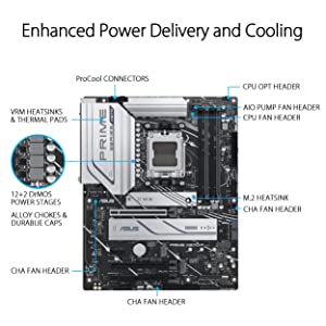 ASUS Prime X670-P Socket AM5 (LGA 1718) Ryzen 7000 ATX Motherboard