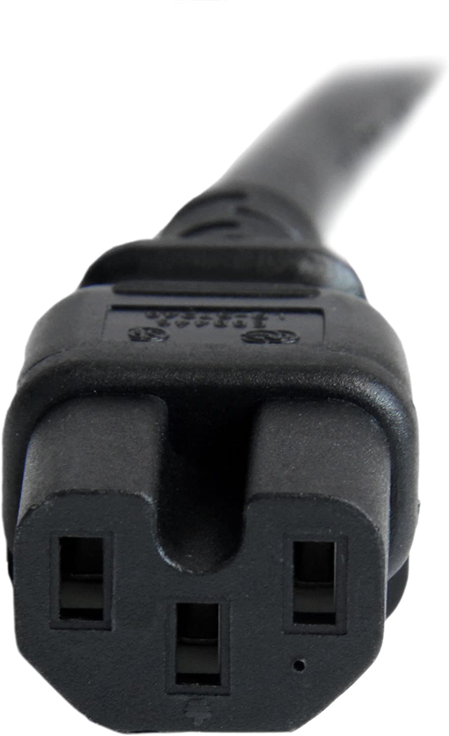 StarTech.com 3ft (1m) Heavy Duty Extension Cord, IEC 320 C14 to IEC 320 C15 Black Extension Cord, 15A 125V, 14AWG, Heavy Gauge Power Extension Cable, Heavy Duty AC Power Cord, UL Listed (PXTC14C153) 3 ft / 1m 14 AWG