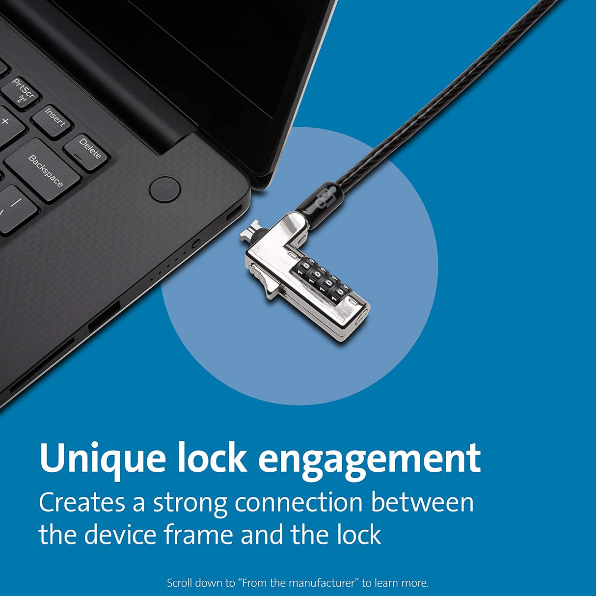 Kensington Slim Lockhead Laptop Lock - Combination (K60600WW) Standard K-slot - combo Laptop Lock