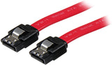 StarTech.com 12in Latching SATA Cable - SATA cable - Serial ATA 150/300/600 - SATA (R) to SATA (R) - 1 ft - latched - red - LSATA12 12 Inch Standard - Latching