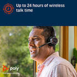 Poly (Plantronics + Polycom) - Voyager 4320 UC Wireless Headset + Charge Stand (Plantronics) - Headphones w/Mic - Connect to PC/Mac via USB-C Bluetooth Adapter, Black, 218479-02 Headset + Charge Stand (Teams Version) USB-C