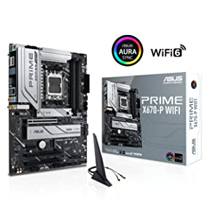 ASUS Prime X670-P WiFi Socket AM5 (LGA 1718) Ryzen 7000 ATX Motherboard(DDR5,Three M.2 Slots, USB 3.2 Gen 2x2 Type-C®, USB4® Support, WiFi 6 and 2.5Gb Ethernet)