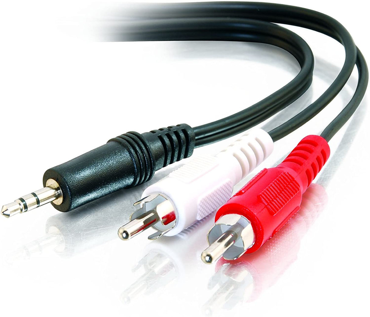 C2g/ cables to go C2G 40421 Value Series One 3.5mm Stereo Male to Two RCA Stereo Male Y-Cable (6 Inches) Black Male Stereo to RCA Male 6-Inch Black