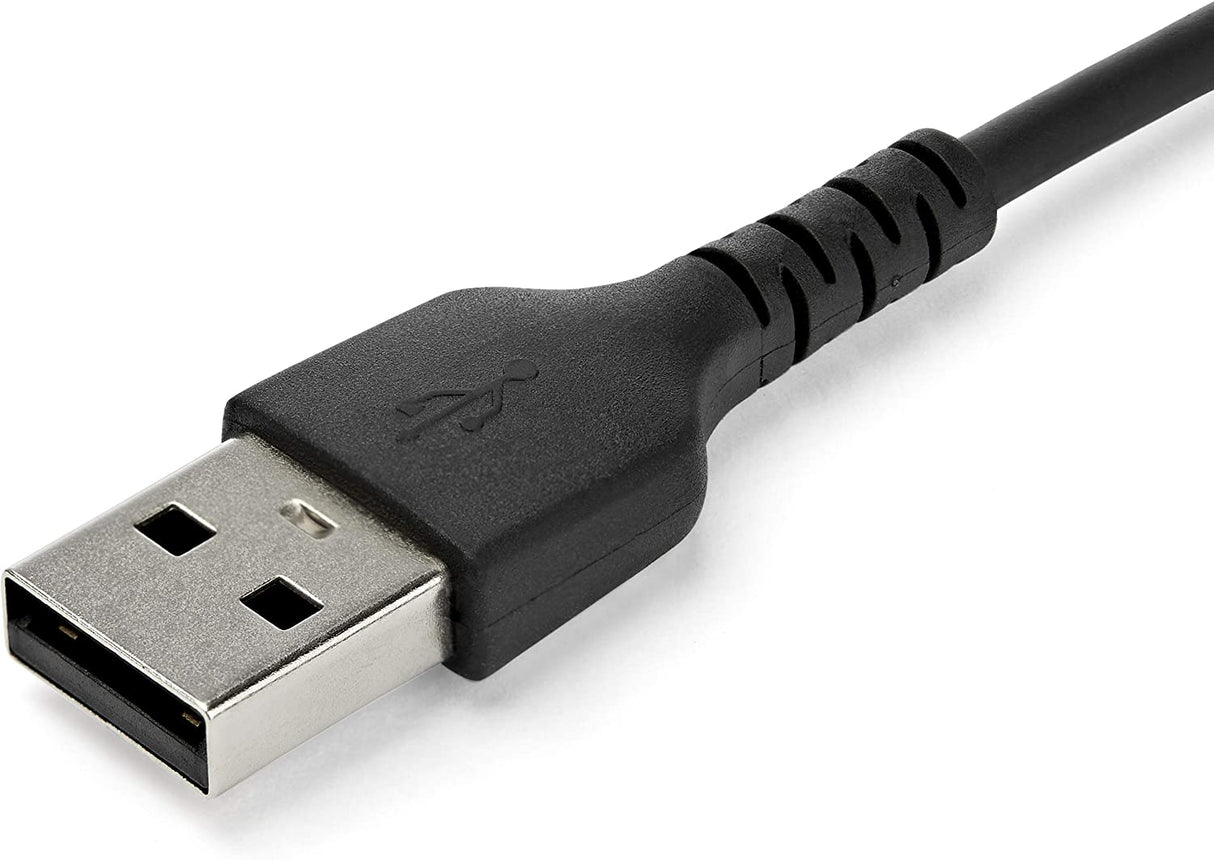Startech 1m (3’) USB A to USB C Cable USB 2.0 Data Transfer &amp; Charge Cable - Male to Male - Aramid Fiber - Black (RUSB2AC1MB)