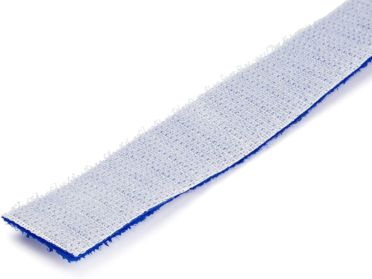 StarTech.com 50ft Hook and Loop Roll - Cut-to-Size Reusable Cable Ties - Bulk Industrial Wire Fastener Tape/Adjustable Fabric Wraps Blue/Resuable Self Gripping Cable Management Straps (HKLP50BL) 50 ft Blue