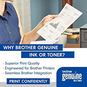 Brother Genuine High Yield Toner Cartridge, TN450, Replacement Black Toner, Page Yield Up To 2,600 Pages