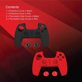 Verbatim Anti-Slip Silicone Skin Protective Cover for use with Playstation® 5 DualSense™ Wireless Controllers – 2pk – Black, Red