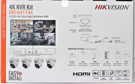Hikvision usa Hikvision 4K Value Express Kits - Camera, Network Video Recorder - 2560 x 1440 Camera Resolution - 98.43 ft Night Vision Support - HDMI - TAA Compliance