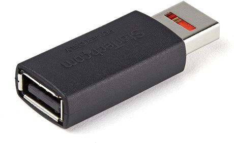 StarTech.com Secure Charging USB Data Blocker Adapter Male to Female USB-A Charge-Only Adapter No-Data Charge/Power-Only Adapter for Phone/Tablet Data Blocking USB Protector Adapter (USBSCHAAMF)