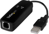 StarTech.com USB 2.0 Fax Modem - 56K External Hardware Dial Up V.92 Modem/ Dongle/Adapter - Computer/Laptop Fax Modem - USB to Telephone Jack - USB Data Modem - Network Fax/CMR/POS (USB56KEMH2)