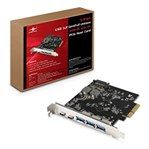 Vantec 5-Port USB 3.2 Gen2x2 (20Gbps) with 2C and 3A PCIe Host Card (UGT-PC3A2C), Full Height