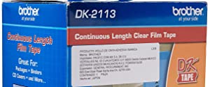 Brother Genuine DK-2113 Continuous Length Black on Clear Film Tape for Brother QL Label Printers, 2.4" x 50' (62mm x 15.2M), 1 Roll per Box, DK2113 Film Label Roll