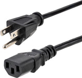 StarTech.com 1ft (30m) Computer Power Cord, NEMA 5-15P to C13, 10A 125V, 18AWG, Black Replacement AC Power Cord, Printer Power Cord, PC Power Supply Cable, Monitor Power Cable - UL Listed (PXT1011) 1 ft/0.3 m 1 Pack