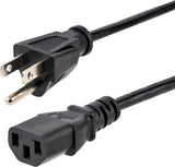 StarTech.com 3ft (1m) Computer Power Cord, NEMA 5-15P to C13, 10A 125V, 18AWG, Black Replacement AC Power Cord, Printer Power Cord, PC Power Supply Cable, Monitor Power Cable - UL Listed (PXT101_3) 3 ft/1 m 1 Pack