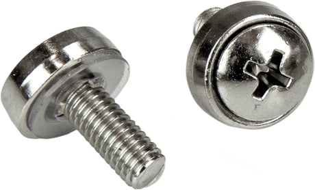 StarTech.com M5 Mounting Screws and Cage Nuts for Server Rack Cabinet - Pack of 100 Server Rack Screws (CABSCREWM52) 100x M5 Silver Cage Nuts and Mounting Screws