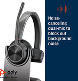 Poly (Plantronics + Polycom) Voyager 4310 UC Wireless Headset Charge Stand (Plantronics) - Single-Ear w/Mic Connect to PC/Mac via USB-A Bluetooth Adapter, Works with Teams, Zoom &amp;More, Black Headset + Charge Stand