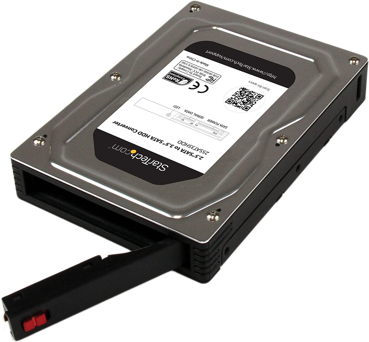 StarTech.com 2.5" to 3.5" SATA HDD/SSD Adapter Enclosure - External Hard Drive Converter with HDD/SSD Height up to 12.5mm (25SAT35HDD), Gray 2.5in SATA Drive 3.5in SATA Enclosure