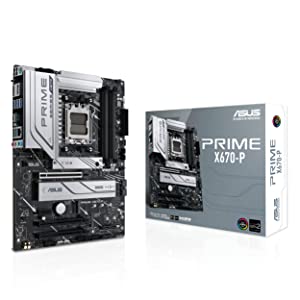 ASUS Prime X670-P Socket AM5 (LGA 1718) Ryzen 7000 ATX Motherboard(DDR5, 3xM.2 Slots, USB 3.2 Gen 2x2 Type-C®, USB4® Header, and 2.5Gb Ethernet)