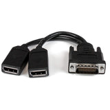 StarTech.com DMS-59 to DisplayPort - 8in - DMS 59 to 2x DP - Y Cable - DMS-59 Adapter - DisplayPort Splitter Cable - LFH Cable (DMSDPDP1),Black Dual DisplayPort