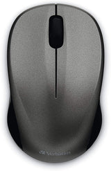 Verbatim Wireless Silent Mouse 2.4GHz with Nano Receiver - Ergonomic, Blue LED, Noiseless and Silent Click for Mac and Windows - Graphite, 1.4" x 2.3" x 3.7"