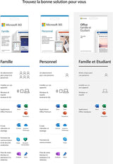 Microsoft 365 Famille | Abonnement de 12 mois, jusqu’à 6 utilisateurs | Applications Office de première qualité | Carte PC/Mac