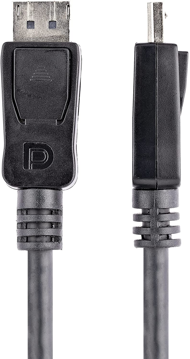StarTech.com DisplayPort Cable - 1 ft - with Latches - Short DP Cable - 4K DisplayPort to DisplayPort Cable - DisplayPort 1.2 Cable (DISPLPORT1L),Black,1 ft/0.3 m