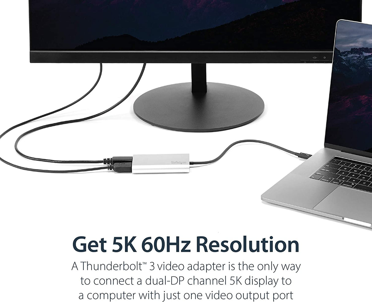 StarTech.com Thunderbolt 3 to Dual DisplayPort Adapter 4K 60Hz - Thunderbolt 3 Certified - Dual Monitor DisplayPort 1.2 Video Converter - Mac &amp; Windows Compatible - Dual 4K DisplayPort (TB32DP2T) 2x DisplayPort (1.2 Dual 4K)