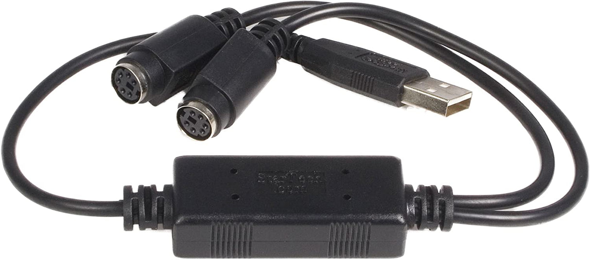 StarTech.com USB to PS/2 Adapter for Keyboard and Mouse - Keyboard / mouse adapter - USB - USBPS2PC, Black PS/2 KM to USB