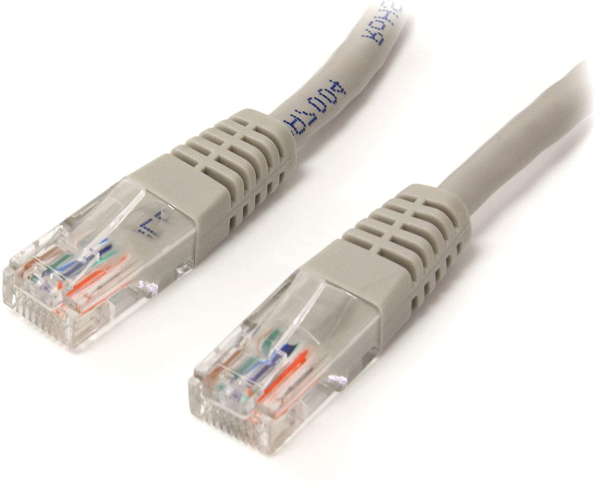 StarTech.com Cat5e Ethernet Cable - 20 ft - Gray - Patch Cable - Molded Cat5e Cable - Network Cable - Ethernet Cord - Cat 5e Cable - 20ft (M45PATCH20GR), Grey 20 ft / 6m Grey