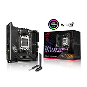 ASUS ROG Strix B650E-I Gaming WiFi 6E Socket AM5 Ryzen 7000 Mini-ITX Gaming Motherboard (PCIe 5.0,DDR5,10 + 2power Stages,2xM.2 Slots,USB 3.2 Gen 2x2 Type-C,WiFi 6E)