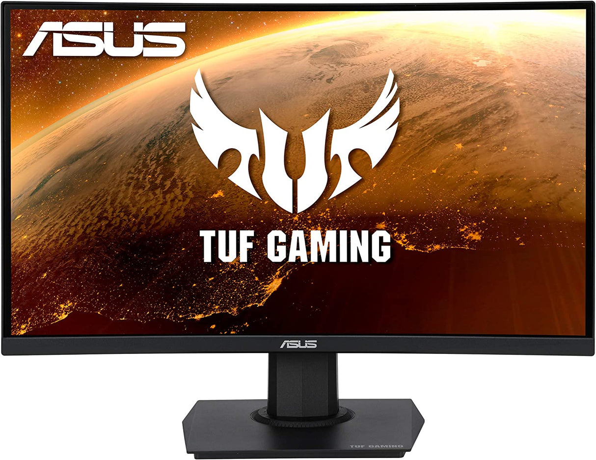 ASUS TUF Gaming 23.6" 1080P Curved Monitor (VG24VQE) - Full HD, 165Hz, 1ms, Extreme Low Motion Blur, Adaptive-Sync, FreeSync Premium, Shadow Boost, VESA Mountable, DisplayPort, HDMI 23.6" Curved FHD 1ms 165Hz FreeSync Premium