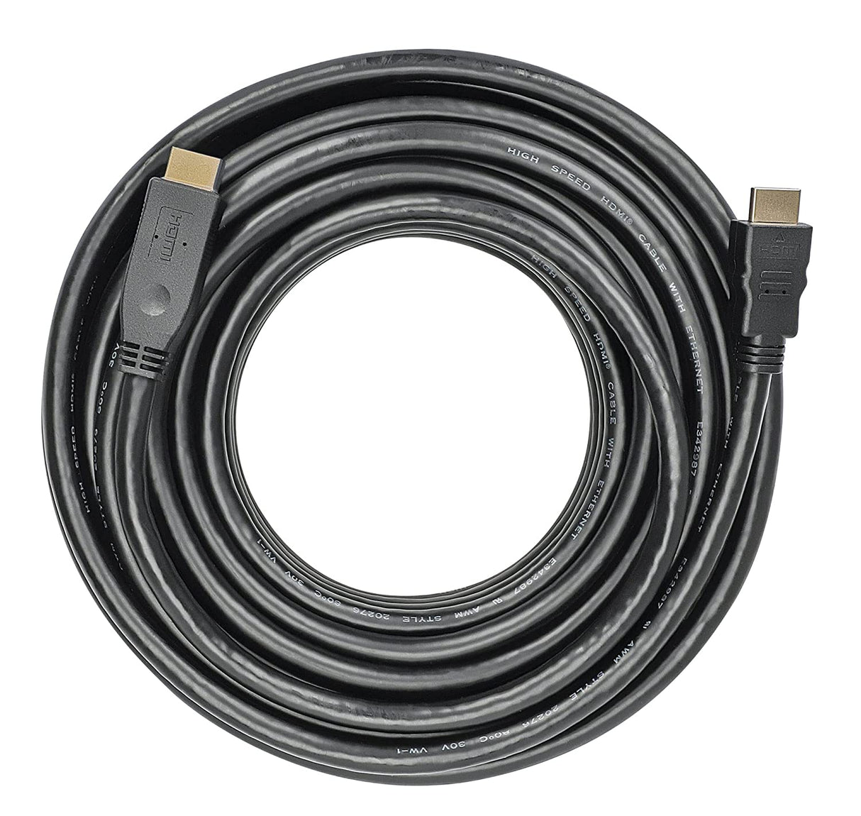 Manhattan 4K High Speed HDMI Cable - 50 ft – in-Wall CL3, 4k 60hz, 10.2Gbps, HEC, ARC, 3D Video, Gold Contacts – Lifetime Mfg Warranty - for PS5, Xbox, TV - 354486