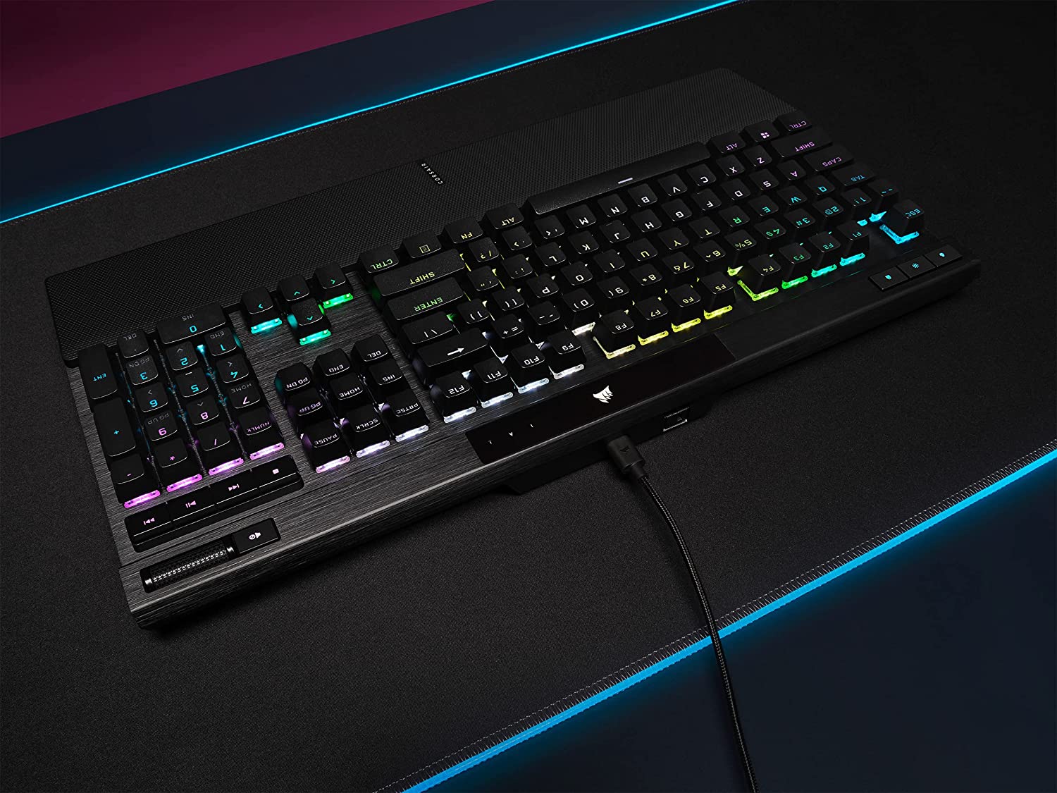 Corsair K70 RGB PRO Wired Mechanical Gaming Keyboard (CHERRY MX RGB Speed  Switches: Linear and Rapid, 8,000Hz Hyper-Polling, PBT DOUBLE-SHOT PRO