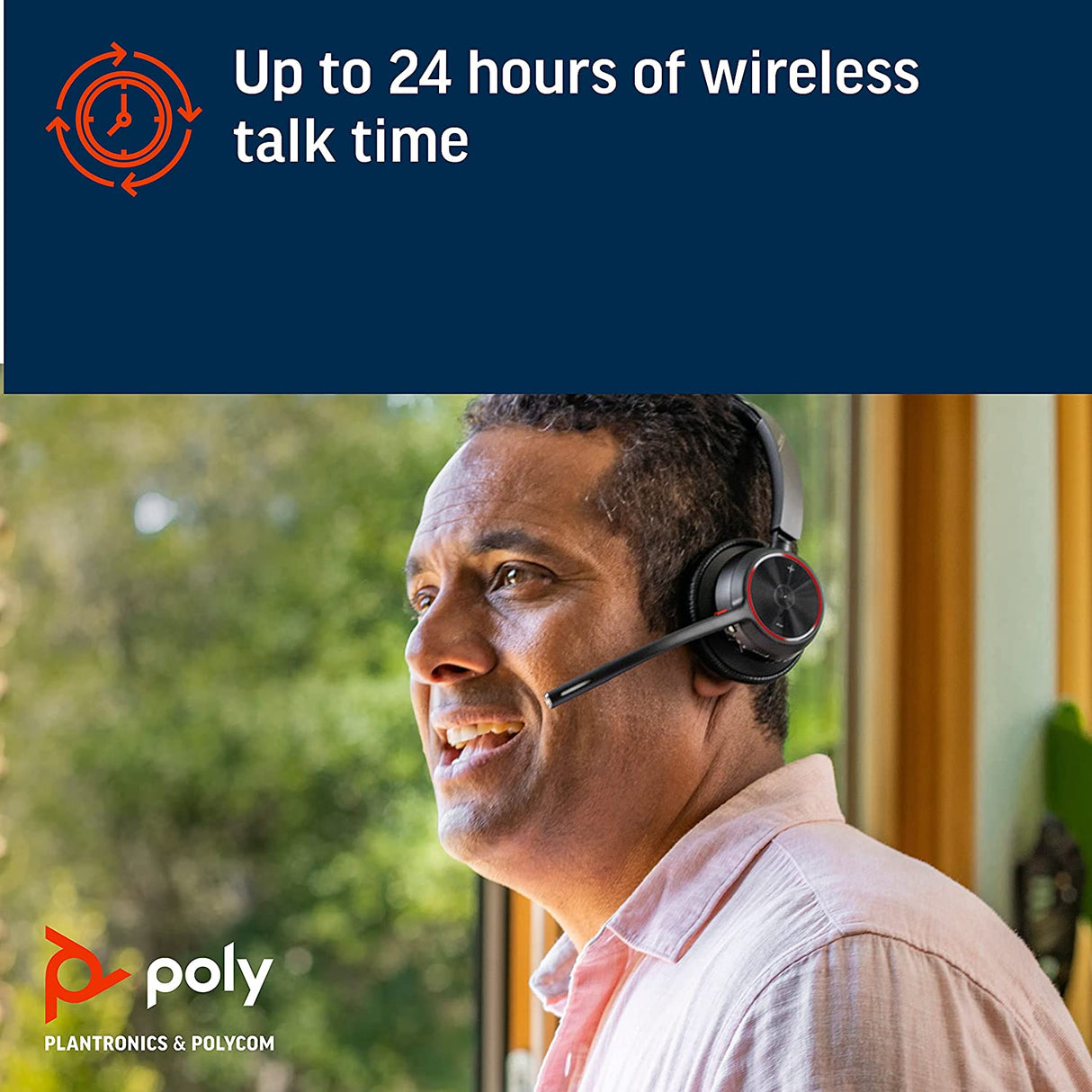 Poly - Voyager 4310 UC Wireless Headset + Charge Stand (Plantronics) - Single-Ear Headset- Connect to PC/Mac via USB-A Bluetooth Adapter, Cell Phone via Bluetooth-Works w/ Teams (Certified), Zoom&amp;More Headset + Charge Stand USB-A
