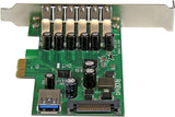 StarTech.com 7 Port PCI Express USB 3.0 Card - Standard &amp; Low-Profile - SATA Power - UASP Support - 1 Internal &amp; 6 External USB 3.0 Ports (PEXUSB3S7)