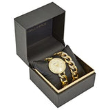 Kendallkylie KENDALL + KYLIE Ladies Quartz Movement Chain Link Watch and Bracelet Set Gold