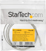 StarTech.com 6 ft CAT6 Cable - Slim CAT6 Patch Cord - Gray - Snagless RJ45 Connectors - Gigabit Ethernet Cable - 28 AWG - LSZH (N6PAT6GSR) (N6PAT6GRS) Gray 6 ft