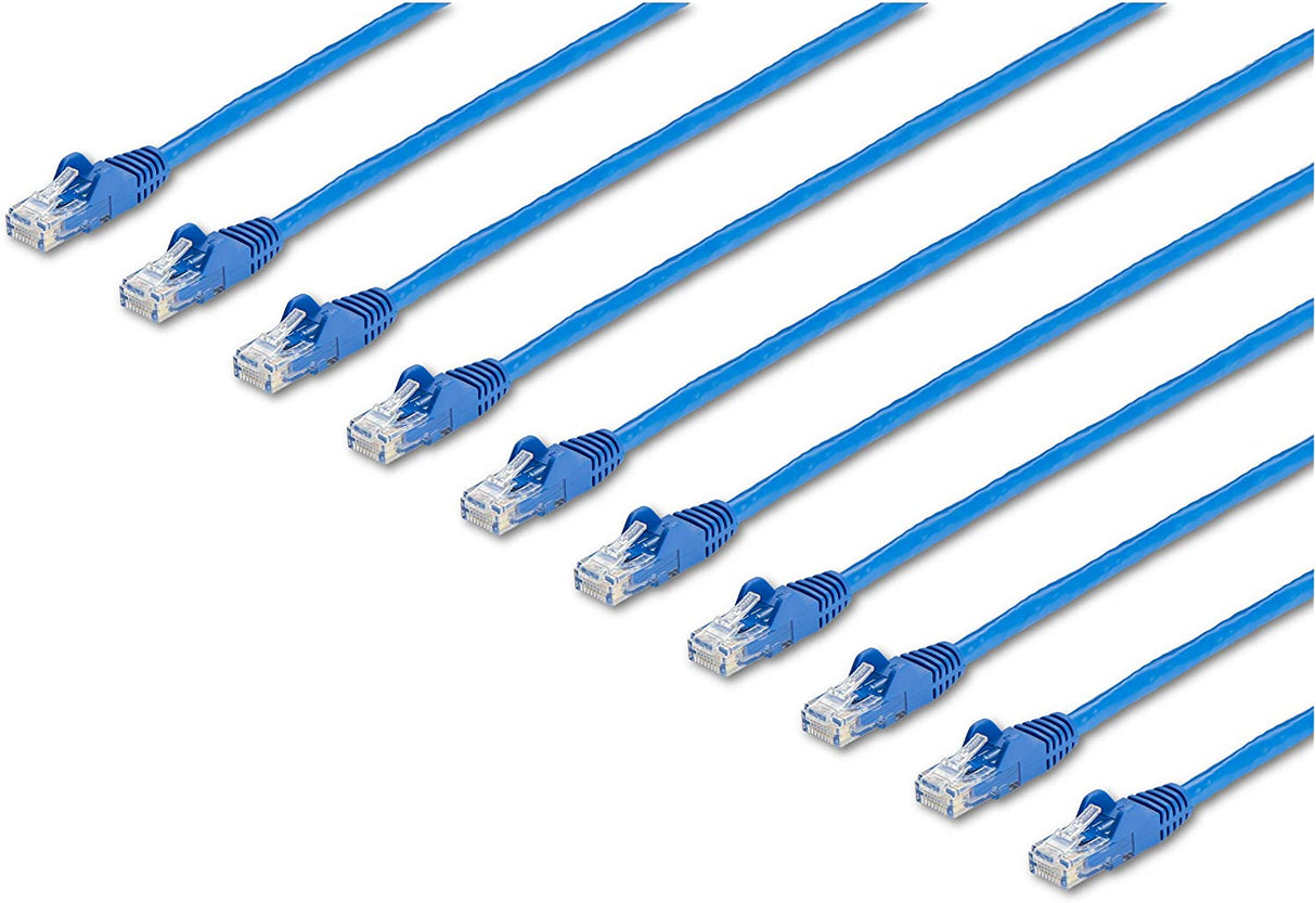 StarTech.com 25 ft. CAT6 Ethernet Cable - 10 Pack - ETL Verified - Blue CAT6 Patch Cord - Snagless RJ45 Connectors - 24 AWG Copper Wire - UTP Ethernet Cable (N6PATCH25BL10PK) Blue 25 ft / 7.6 m 10 Pack