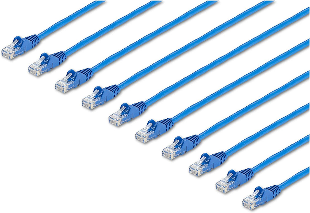 StarTech.com 1 ft. CAT6 Ethernet Cable - 10 Pack - ETL Verified - Blue CAT6 Patch Cord - Snagless RJ45 Connectors - 24 AWG Copper Wire - UTP Ethernet Cable (N6PATCH1BL10PK) Blue 1 ft / 0.3 m 10 Pack
