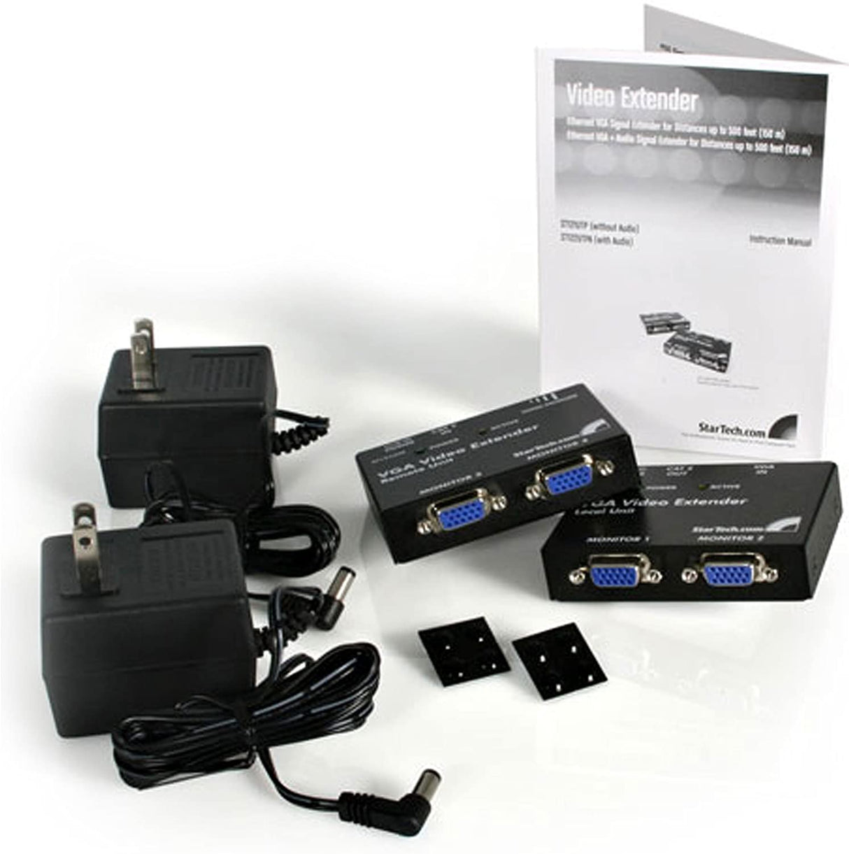 StarTech.com VGA Video Extender over Cat5 (ST121 Series) - Up to 500ft (150m) - VGA over Cat 5 Extender - 2 Local and 2 Remote (ST121UTP) No Audio Support Two power adapters