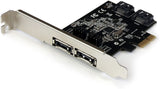 StarTech.com 2 Port PCI Express SATA 6 Gbps eSATA Controller Card - Dual Port PCIe SATA III Card - 2 Int/2 Ext - SATA III 6Gbps (PEXESAT322I) 2x eSATA | 2x SATA
